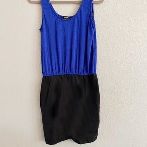 Express Blue & Black Mini Dress